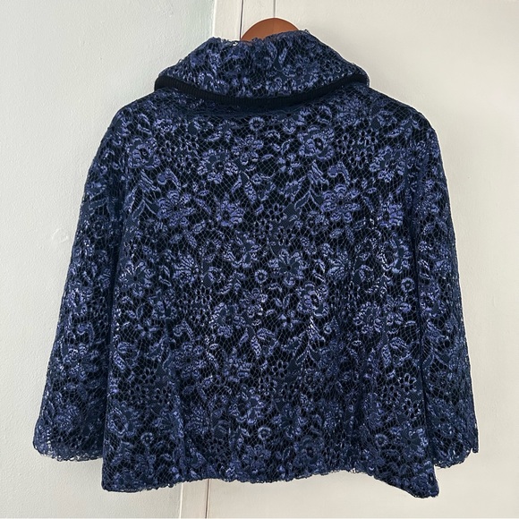 MARC JACOBS Navy Metallic Lace Bolero Short Coat Jacket NWOT - Picture 5 of 8